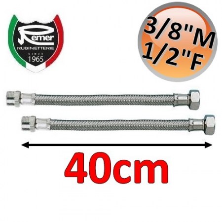 Coppia di flessibili FLEXITALY 40cm - 3/8 maschio 1/2 femmina