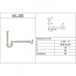 Dimensioni sifone Ghidini codice 350