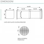 Dimensioni Aspirvelo Air Ecocomfort unità ventilante con recuperatore e griglia - AP19979