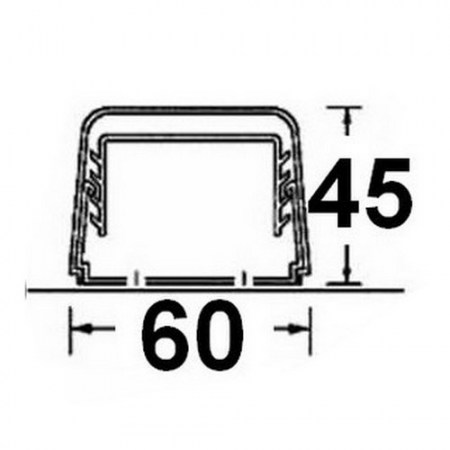 Dimensioni canalina PVC 60x45 mm