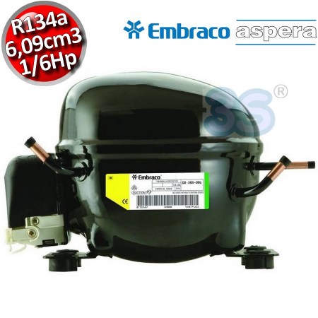  Compressore gas R134A ermetico - 1/6 Hp - 6,09 cm3 -  Embraco Aspera EMY3115Z