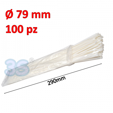 Fascette stringente in plastica nylon per elettricista max Ø 79 mm  - confezione 100 pezzi