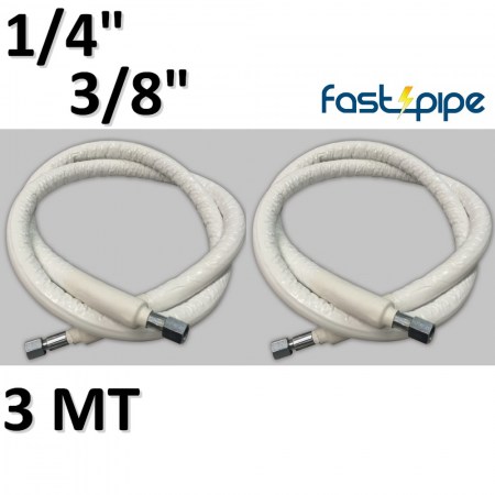 Tubi FAST PIPE coppia 1/4 e 3/8 lunghezza 3 mt pre cartellati raccordati - 00000011071