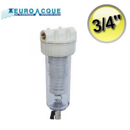 Filtro in plastica pulente con attacco da 3/4