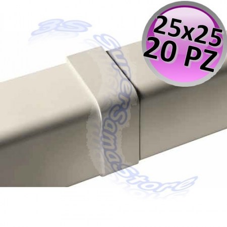 Giunto coperchio per canalina 25x25 mm - 20 PZ