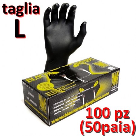 Guanti BLACK MAMBA in nitrile taglia L - scatola 100 pezzi - GBM.SL