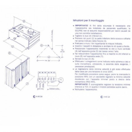 Istruzioni regolatore elettronico monofase HHR-04