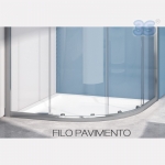Installazione filo pavimento - piatto angolare curvo