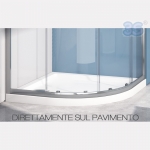 Installazione a pavimento - piatto angolare curvo