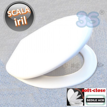 Sedile per wc sospeso IRIL Scala in termoindurente con  SOFT CLOSE chiusura rallentata - ACB Ercos