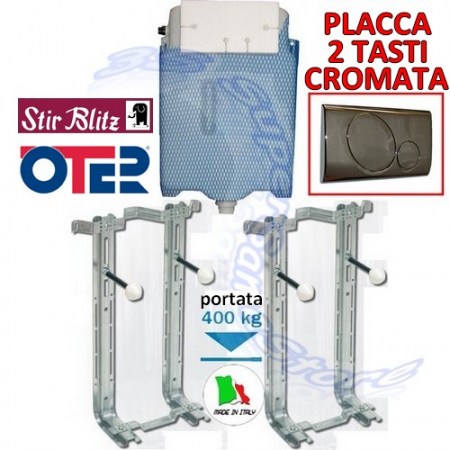 KIT INSTALLAZIONE SANITARI SOSPESI CASSETTA E PLACCA CROMATA