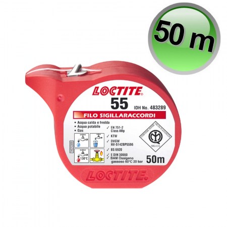 LOCTITE 55 FILO - nastro sigillaraccordi in multifibra di nylon lunghezza 50 mt