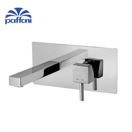 Miscelatore lavabo incasso con piastra in acciaio inox e attacchi 1/2 G LEA105CR LEVEL PAFFONI