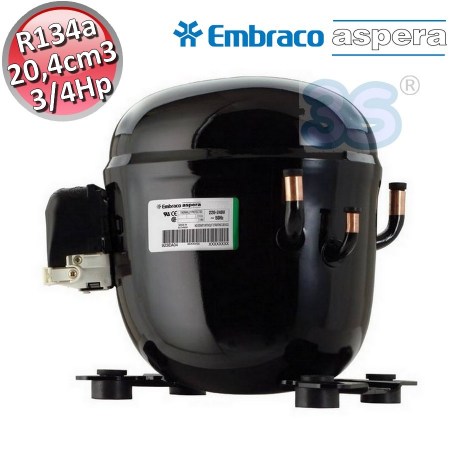 Compressore gas R134A CSIR - 3/4+ Hp - 20,4 cm3 - Embraco Aspera NT6217Z