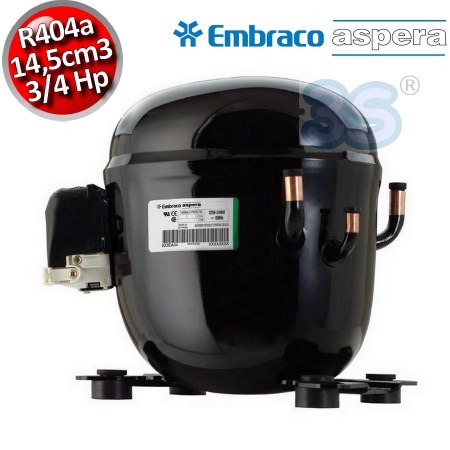 Compressore gas R404A R507 CSR BOX - 3/4 Hp - 14,5 cm3 -  Embraco Aspera NT6220GKT