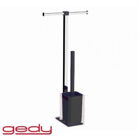Piantana portarotolo e scopino wc RAINBOW GEDY - nero RA3214