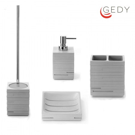 Set 4 accessori design Quadrotto Grigio - GEDY