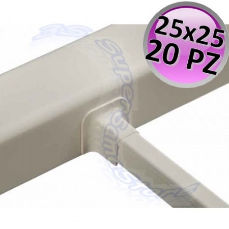 Riduzione di collegamento per canalina 25x25 mm - 20 PZ