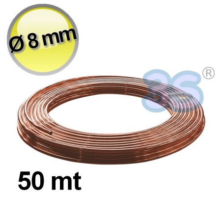 Rotolo tubo rame nudo 50 mt Ø 8 mm - refrigerazione