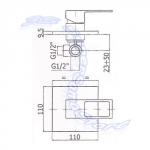 DETTAGLI DIMENSIONI MISCELATORE DOCCIA INCASSO EFFE PAFFONI EF010