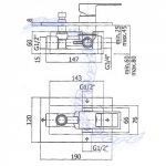 DETTAGLI DIMENSIONI MISCELATORE DOCCIA CON DEVIATORE EFFE PAFFONI EF015