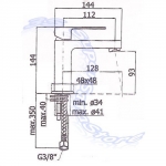 DETTAGLI DIMENSIONI LAVABO EFFE PAFFONI EF071