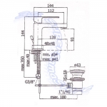 DETTAGLI DIMENSIONI LAVABO EFFE PAFFONI EF075