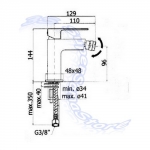 DETTAGLI TECNICI MISCELATORE BIDET EFFE PAFFONI EF131