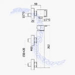 DETTAGLI DIMENSIONI MISCELATORE DOCCIA ESTERNO EFFE PAFFONI EF168