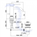 DETTAGLI TECNICI Lavabo LIGHT PAFFONI FONTE con piletta LIG075