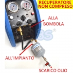 Separatore olio per recuperatore - schema di impiego