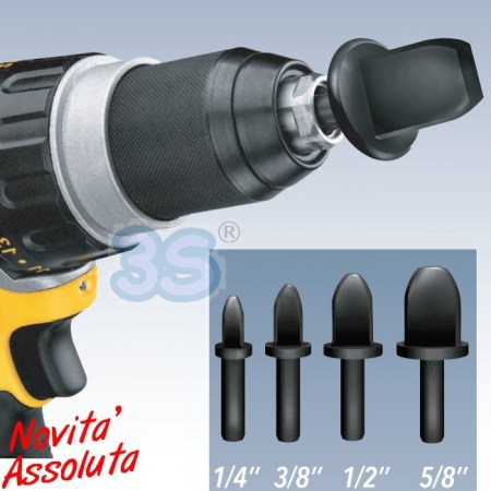 Set punte espansore bicchiere per tubi in rame con avvitatore o trapano - 4 diametri - SSPIN500