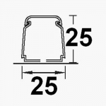 Canalina in PVC 25x25 mm - sezione