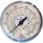 Particolare manometro di bassa con scale R407c R404A R22 R134a