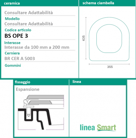 Sedile copri wc per ESEDRA Ideal Standard - marca ACB BSOPE3 linea SMART