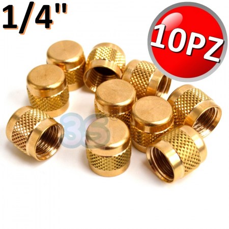 Set 10 pezzi - Cappuccio tappo con guarnizione 1/4 sae