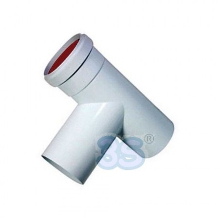 Raccordo a TEE in alluminio estruso bianco Ø 80mm per caldaie - 10073