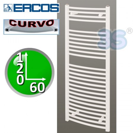 Scaldasalviette CURVO bianco TEKNO Ercos cm 120x60 interasse 55 - ASTCV6001200
