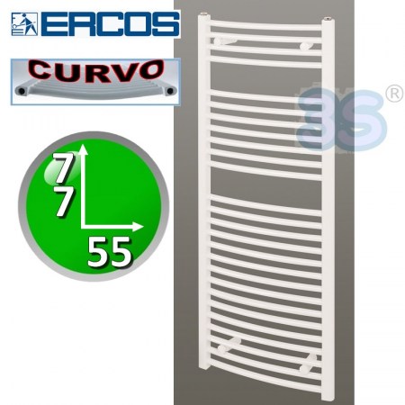 Scaldasalviette CURVO bianco TEKNO Ercos cm 77x55 interasse 50 - ASTCV550770