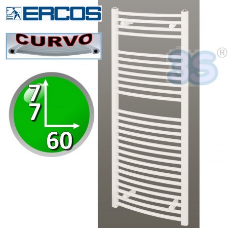 Scaldasalviette CURVO bianco TEKNO Ercos cm 77x60 interasse 55 - ASTCV600770