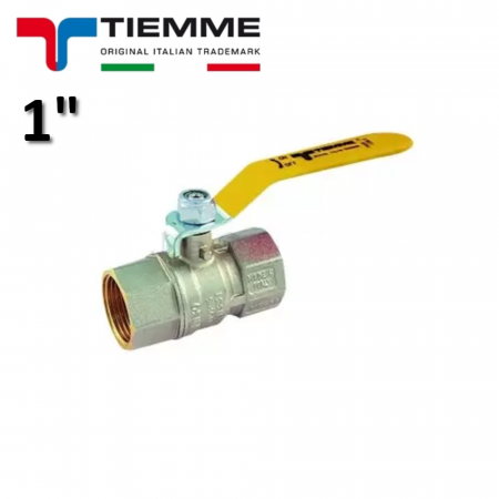 Valvola sfera TORNADO per GAS femmina - femmina 1″ con leva gialla - TIEMME