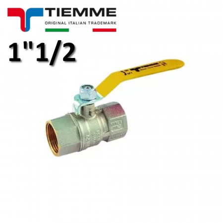 Valvola sfera TORNADO per GAS femmina - femmina 1″1/2 con leva gialla - TIEMME