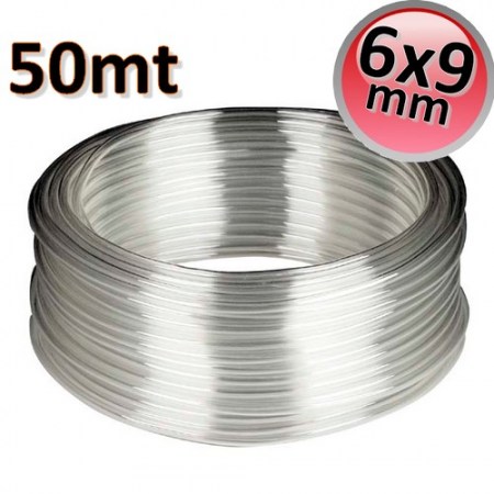 Rotolo 50 mt tubo trasparente 6x9 mm per pompa condensa - LGTU03