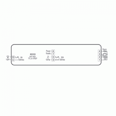 Controllore digitale per TN con sbrinamento per fermata compressore  XW20LS - Schema - DIXELL