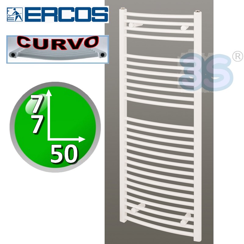 Scaldasalviette CURVO bianco TEKNO Ercos cm 77x50 interasse 45 - ASTCV500770