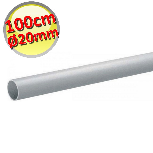 Tubo rigido Ã 20 mm in PVC colore bianco RAL 9010 per scarico condensa - lunghezza 1 mt - RIG.020
